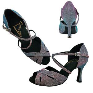 G’Franco NWT Vegas Dancing Shoes Irridescent Polychromatic 3.5” heel Size 7